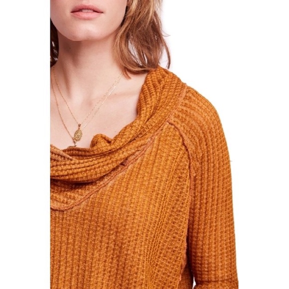 Free People We The Free Wildcat Thermal Sweater in Cedar - Picture 3 of 11